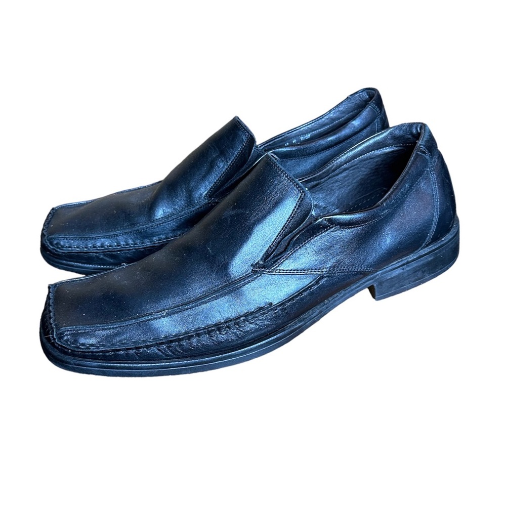 Bostonian Men’s Square Toe Black Leather Slip On Loafers Size 13M